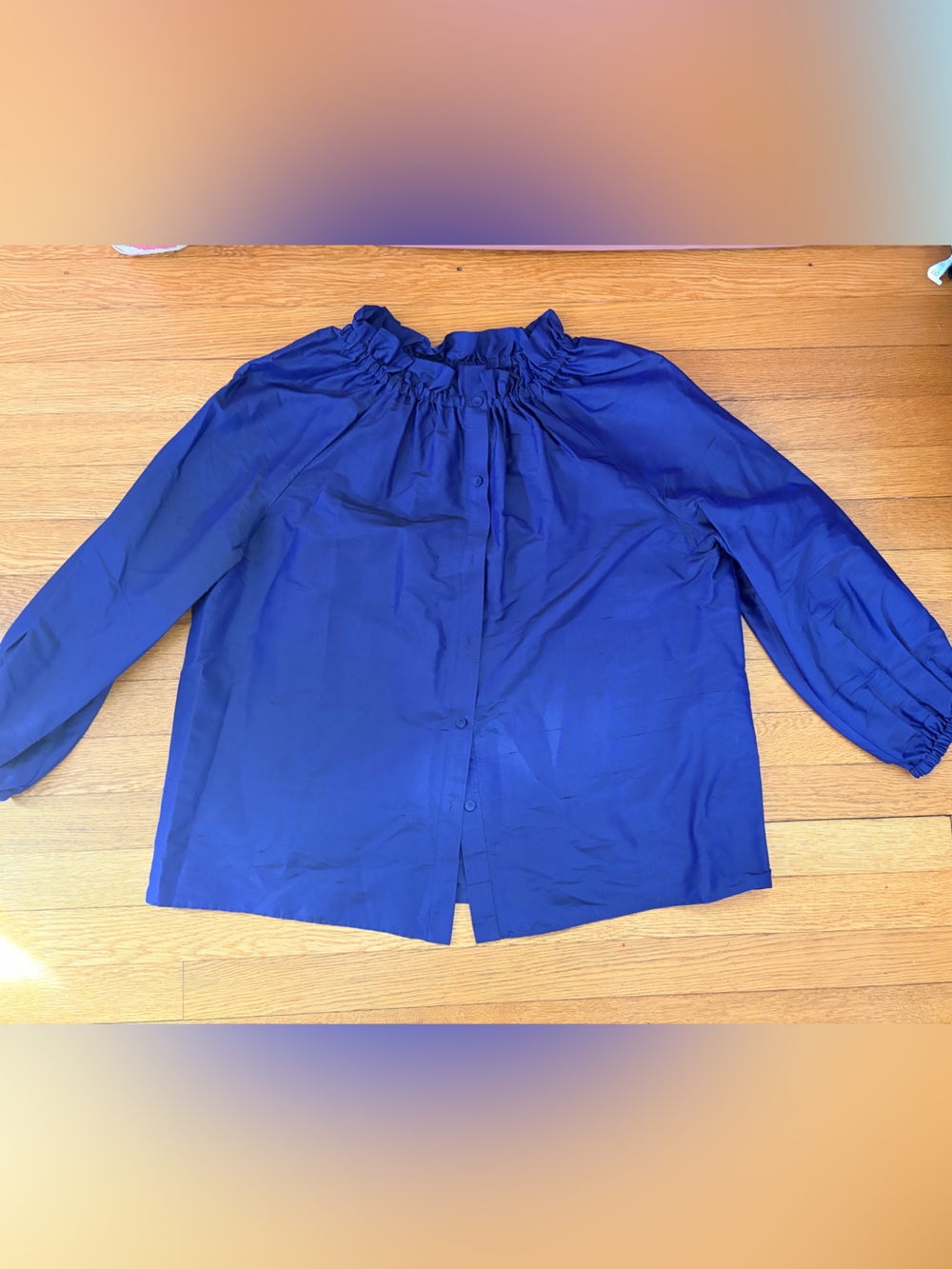 Ann Mashburn Royal Blue Button-Front Jogger Pants